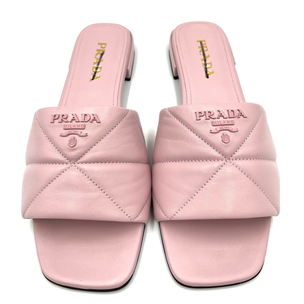 Prada Quilted Nappa Leather Sabots - Picture 1 of 7